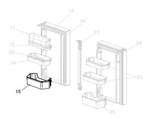 Large Kitchen Appliances: Fridge Door Bottle Basket R/H - KIEV94124