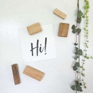 W - Wooden Fridge Magnets - Set of 6