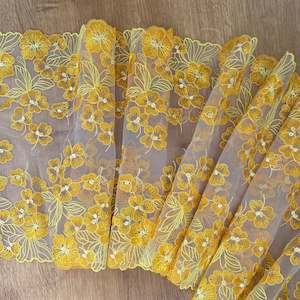 Embroidered Tulle ~ Limoncello