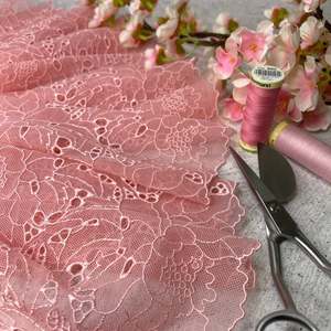 Embroidered Tulle ~ Pink Peony