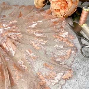 Embroidered Tulle ~ Peacharine