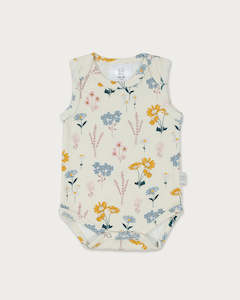 Babu: Babu Cotton Lycra Singlet Bodysuit Envelope Neck