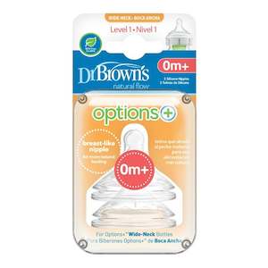 Dr Browns: Dr Brown’s Wide-Neck Options+ Teat 2 pk