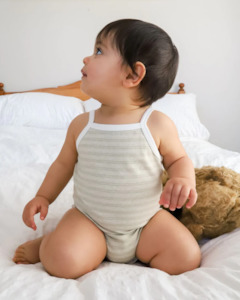 Jumpsuits Stretch Grows Body Suits: Fibre For Good Pique Striped Singlet Body Suit