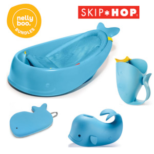 Skiphop: Skip Hop Moby ® Smart Sling™ 3-Stage Tub Bath Time Bundle (Grey or Blue)