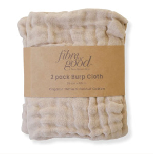 Fibre for Good Burp Cloth 2 Pack - Brown