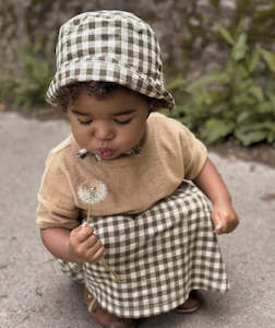Organic Zoo: Organic Zoo Olive Gingham Bucket Sun Hat