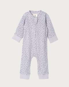 Babu: Babu Footless Printed Onesie Zipsuit - Ditsy Floral