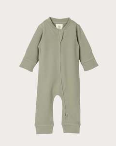 Babu Footless Printed Onesie Zipsuit - Sage