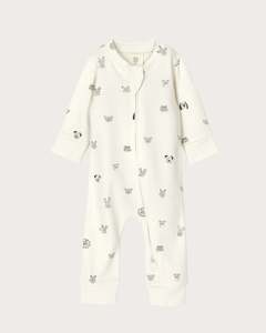 Babu Footless Printed Onesie Zipsuit - Fingerprint Friends