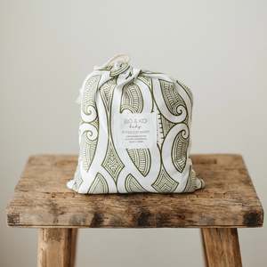 Bo & Ko Fitted Cot Sheet - Te Pātiki Green