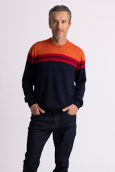 Mens Merino: ROYAL MERINO MEN'S VERIEGATED CREW NECK SWEATER RM3028