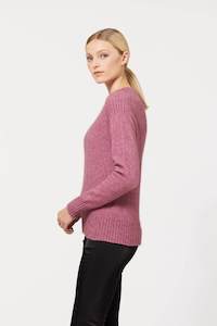 POSSUM & MERINO WOMEN'S CABLE YOKE NECK JACKET 5018