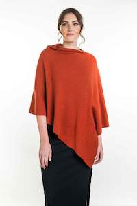 Womens Ponchos And Wraps: POSSUM & MERINO PONCHO - TWO WAY KO798