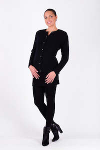 POSSUM & MERINO WOMEN'S BUTTONED CARDIGAN WITH CRYSTAL BUTTONS 6110