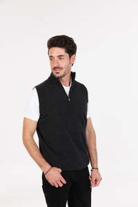 Mens Merino: POSSUM, MERINO MEN'S 1/2 ZIP VEST NB435