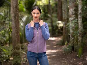 Womens Merino: POSSUM & MERINO CABLE VEST 5053