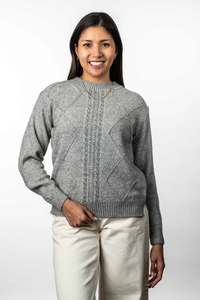 Womens Merino: POSSUM & MERINO CREW NECK CABLE JUMPER KO570