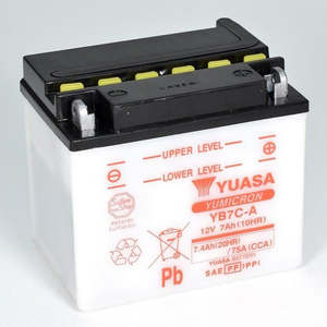 Batteries Mounts: YB7C-A DG Battery with 0.6ltr acid pack Yuasa (YB7CAPK)