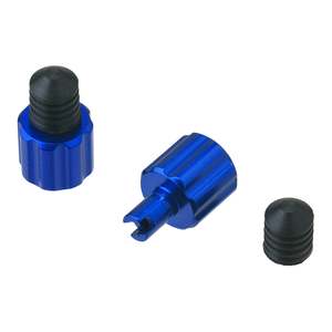 Caps: DRC AIRVALVE CAP W/VALVE WRENCH 2PCS BLUE