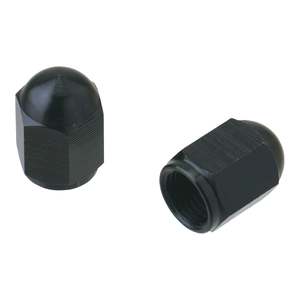 Caps: DRC ALUMINUM VALVE CAPS 2PCS BLACK