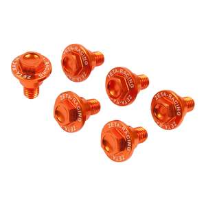Bolts Screws Washers: Zeta Fork Guard Bolt Set (6-Piece) - KTM / Husqvarna - Orange