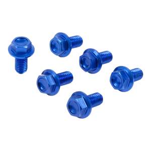 Bolts Screws Washers: Zeta Fork Guard Bolt Set (6-Piece) - Yamaha Type 2 - Blue