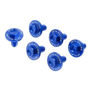 Bolts Screws Washers: Zeta Fork Guard Bolt Set (6-Piece) - Kawasaki - Blue