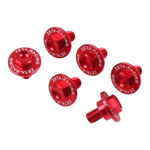Bolts Screws Washers: Zeta Fork Guard Bolt Set (6-Piece) - Honda Type 2 - Red