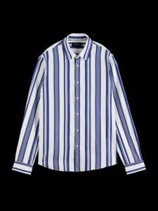 Scotch & Soda Navy & White Long Sleeve Shirt - Nelson Tailors Menswear