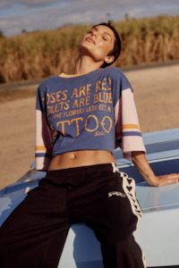 Tops: The Tattoo and Roses Tee - Blue