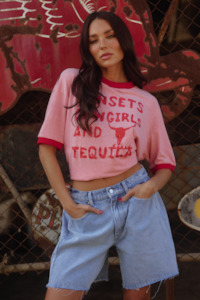 The Sunsets And Tequila Tee - Pink