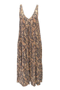 Maxi Dresses: Mia Maxi Dress - Black and Tan Paisley