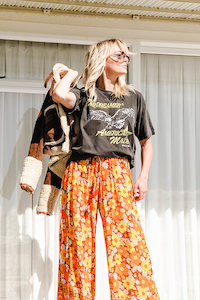 Safari Lounge Pants - Retro Autumn Daisy