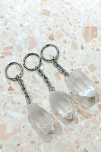 Crystal Keyring - Clear Quartz