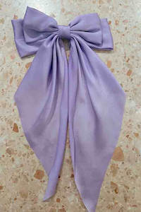 Accessories: Bow Era - Satin Hair Clip - Lilac
