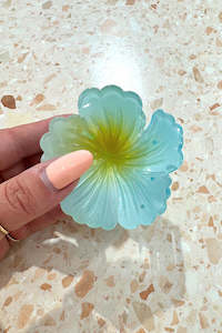 Hair Clips: Hibiscus Claw Clip - Blue