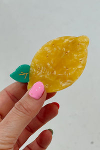Hair Clips: Lemon Claw Clip - Yellow