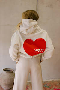 Heart Hoodie - Grey and Red