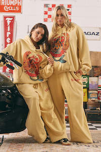 Brenda Wide Leg Sweat Pants - Butter