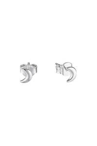 Delicate Crescent Studs - Silver