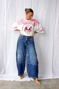 Deep Pacifica Barrel Mid Waist Denim Jean