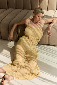 Neon Collective: Noir Lace Maxi Slip - Buttermere