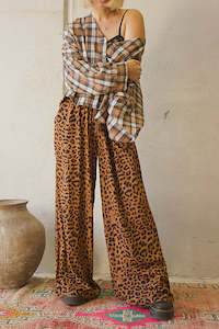 Maggie Long Sleeve Crop - Winter Brown Flannel