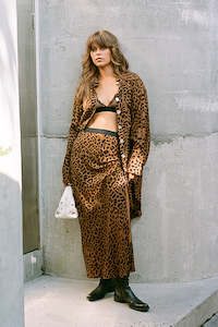 Lou Bias Slip Skirt - Leopard