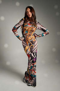 Maxi Dresses: Got Ink Mesh Dress