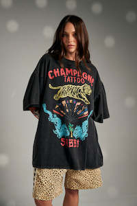 Sabbi: The Champagne Tattoo Tee - Black