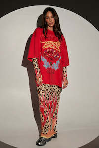 The Champagne Tattoo Tee - Red