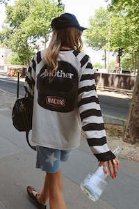 Mother Striped Mesh Long Sleeve