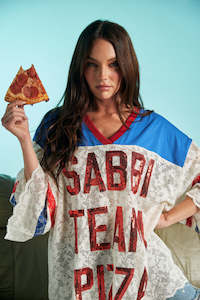 Tees Short Sets: Team Love Jersey - Cream Lace